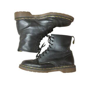 Doc Martens Black Leather AirWair Boots Combat Made in England Women's Sz 10